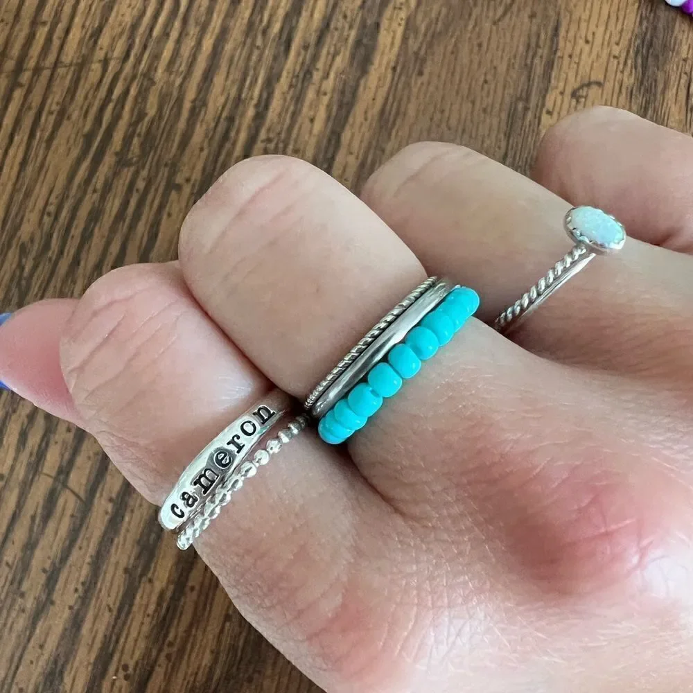 Custom Glass Bead Rings
